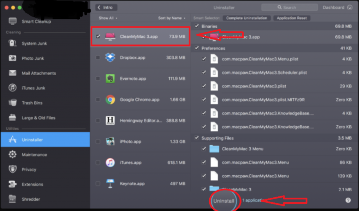 xóa phần mềm ứng dụng trên Macbook cleanmymac