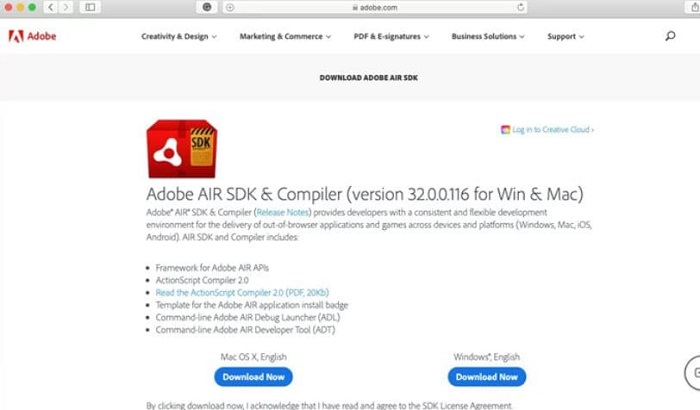 Adobe Air - Giả lập iOS